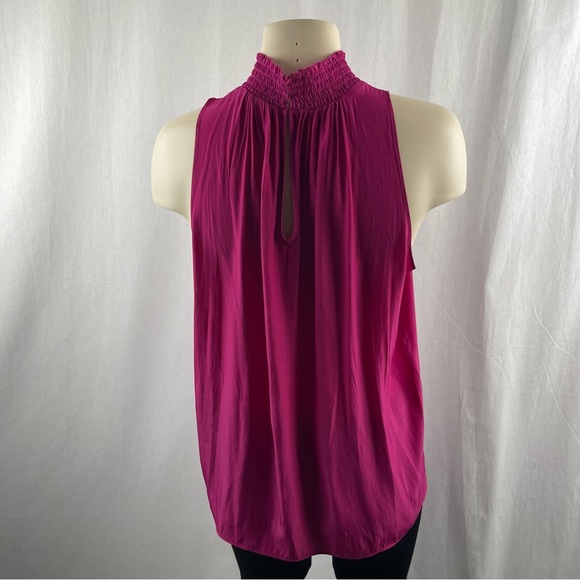 Ramy Brook Women's Pink Sleeveless Mock-Neck Keyhole Blouse Top Size Small - Picture 7 of 10
